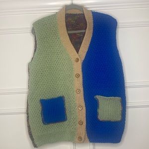 Multi colored oversized knit vest